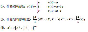2019考研数学线性代数公式：伴随矩阵